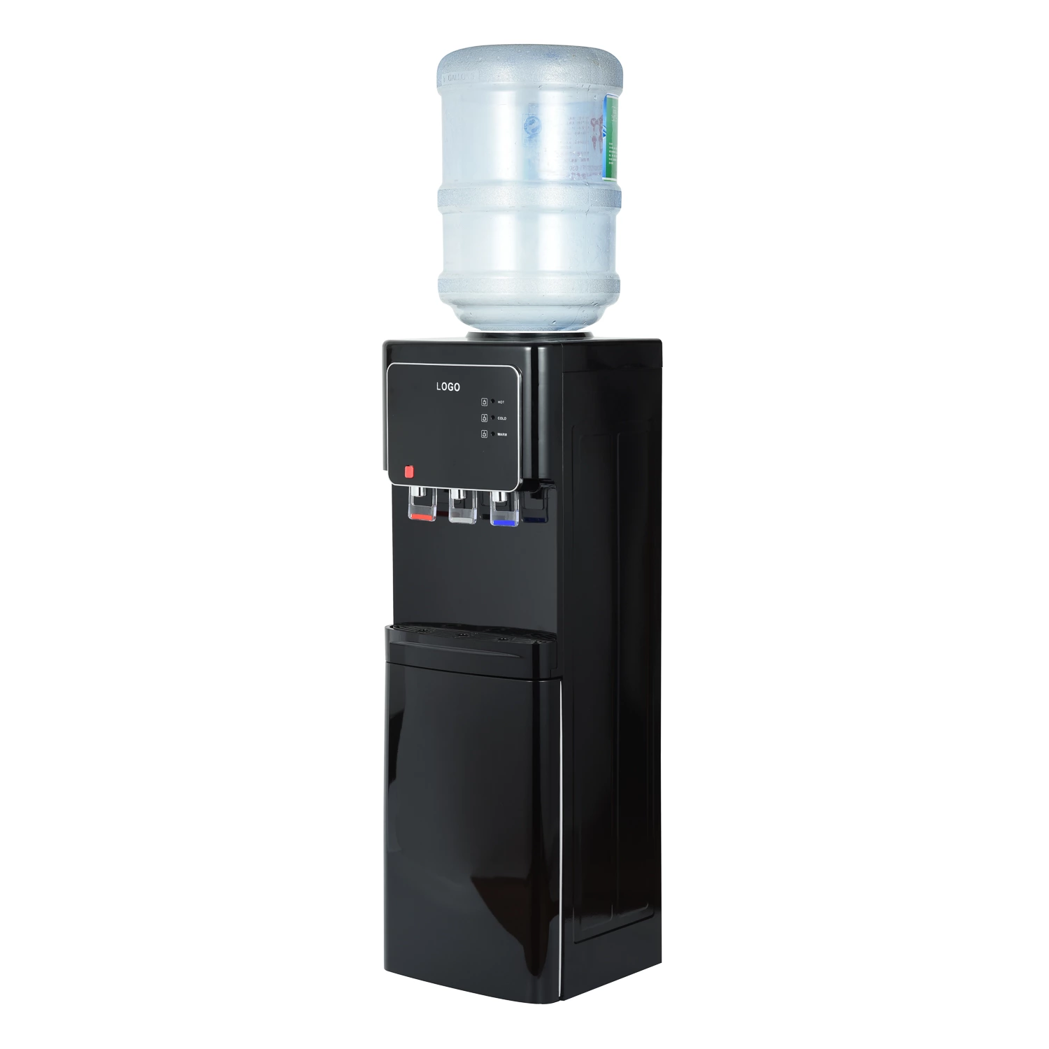 Top Loading Hot And Cold Water Dispenser With Mini Fridge, Vertical Three Taps Water Cooler