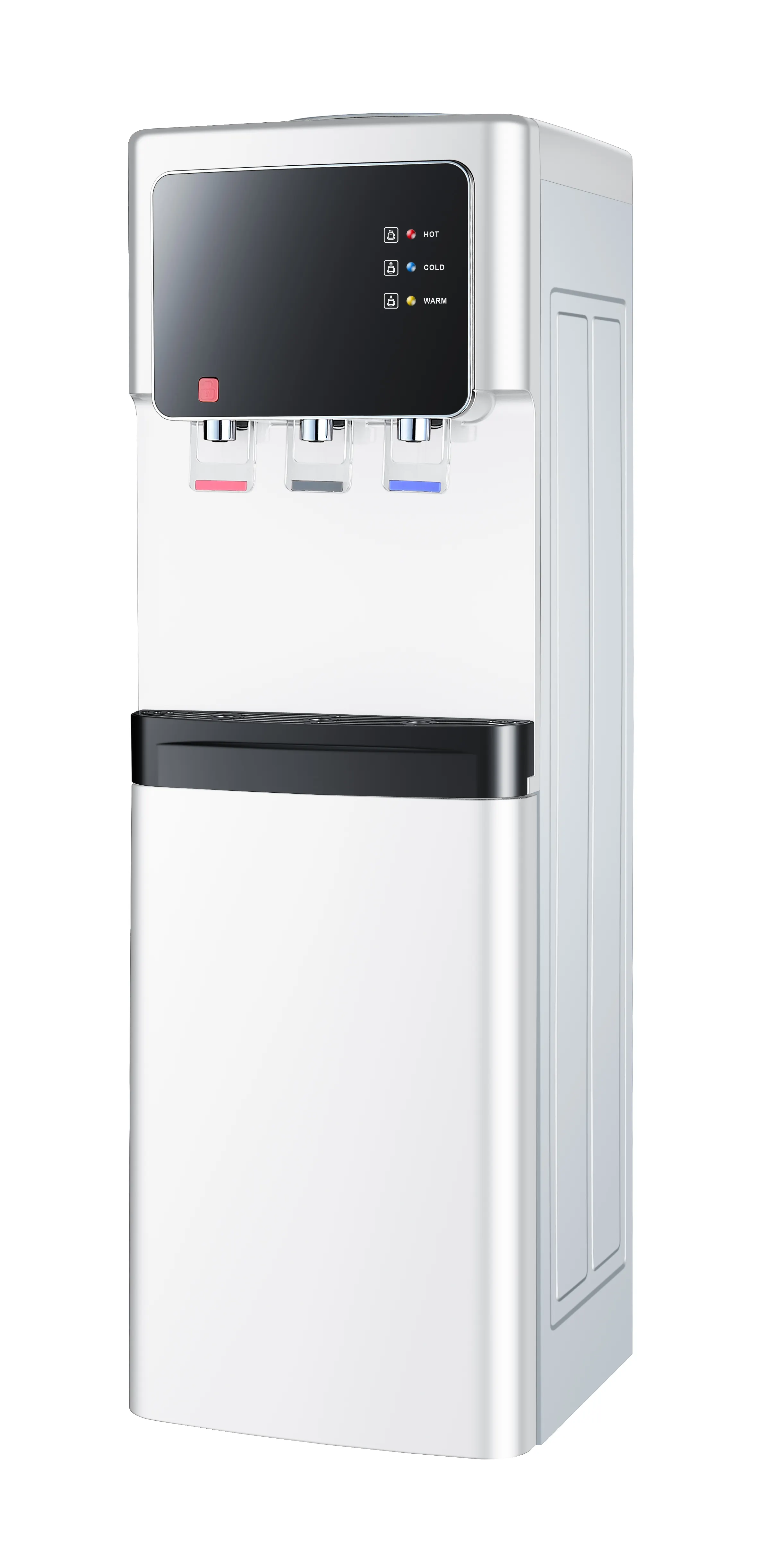 Top Loading Hot And Cold Water Dispenser With Mini Fridge, Vertical Three Taps Water Cooler