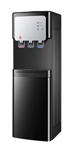 Top Loading Hot And Cold Water Dispenser With Mini Fridge, Vertical Three Taps Water Cooler